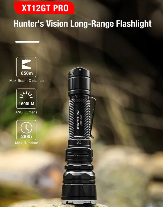 Klarus XT12GT PRO Long Throw Tactical Flashlight - 1600LM