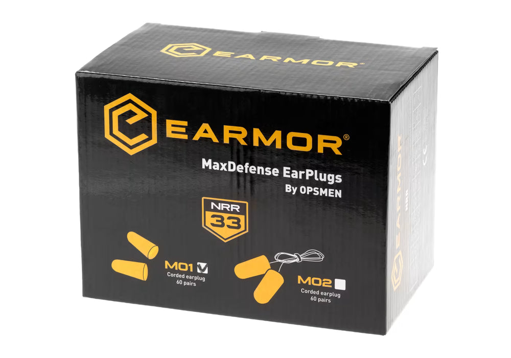 Earmor Max Defense NRR33 Ear Plugs - 60 Pairs