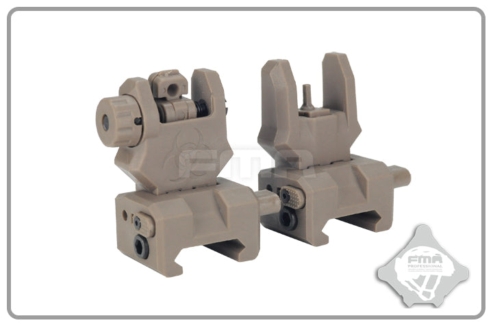 FMA Front & Rear Gen. 3 Foldable Sight - Tan