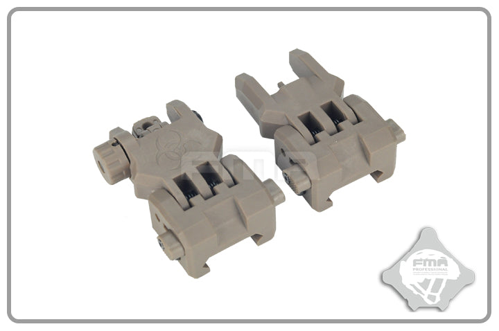 FMA Front & Rear Gen. 3 Foldable Sight - Tan