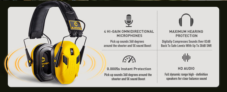 Earmor M300X Electronic Hearing Protector - Forest Green