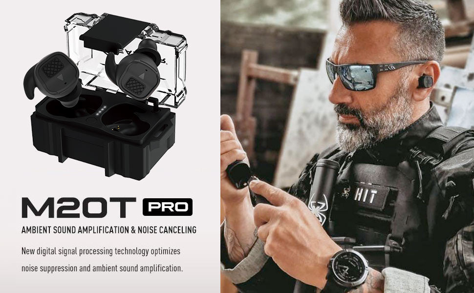 Earmor M20T Pro Bluetooth Hearing Protector Earbuds - Black