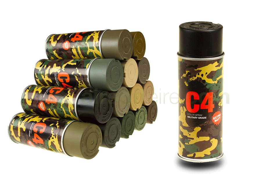 C4 Mil Grade Color Spray RAL 9021 - Black