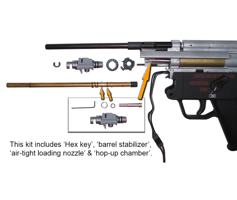 Wii Tech Hop-up Chamber & Steel Air-tight Nozzle - Tokyo Marui MP5 Recoil Shock