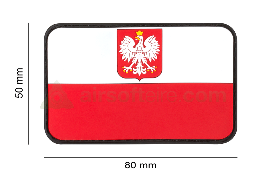 JTG 3D Rubber Polish Flag with Coat of Arms Patch