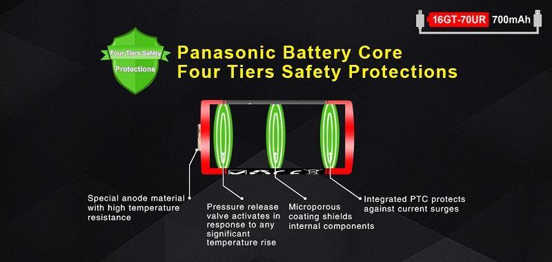 Klarus 16340 16GT-70UR Rechargeable Battery - 700mAh