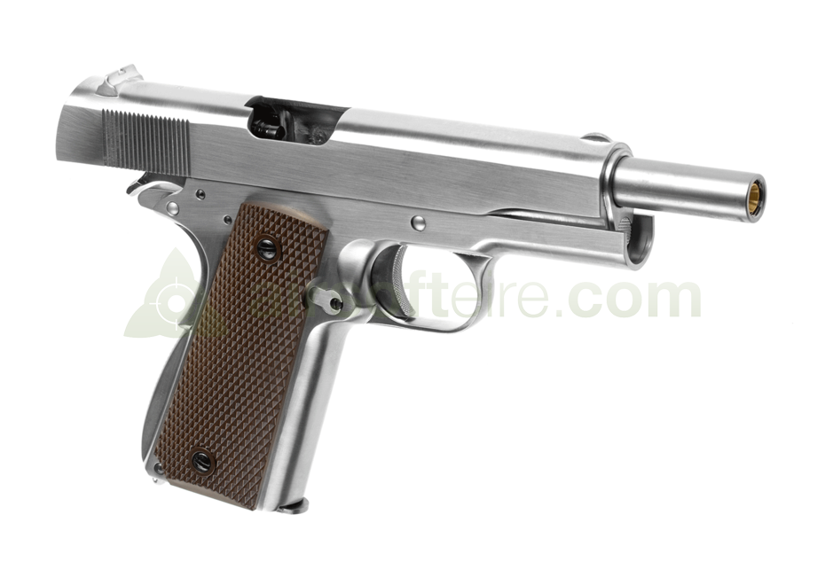 WE M1911 V3 Stainless - Brown Grips