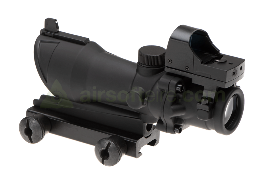 AIM-O 4x32 ACOG Scope and Micro Red Dot Combo - Black