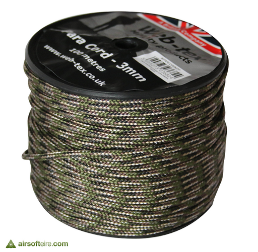 Web-Tex 3mm MTP Paracord - 100 Metres