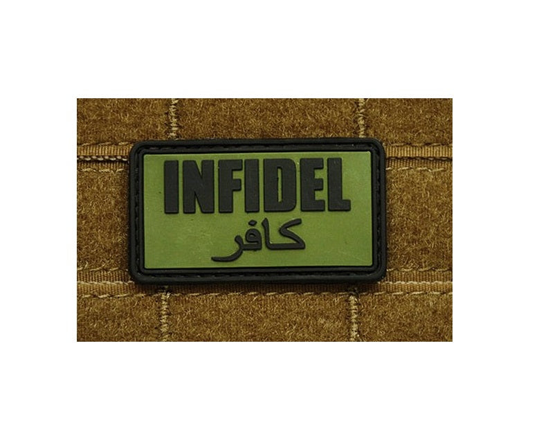 JTG 3D Rubber INFIDEL Patch - Olive Drab/Black — AirsoftEire