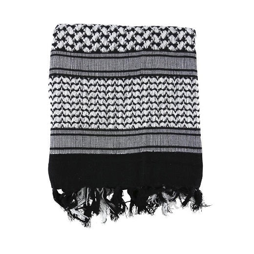 KombatUK Shemagh Arab Scrim Scarf (White & Black)