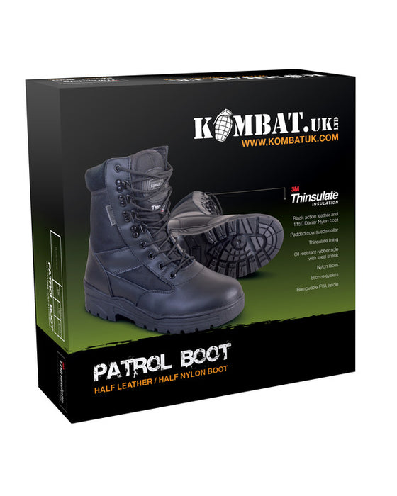 KombatUK Leather/Cordura Patrol Boot - Black