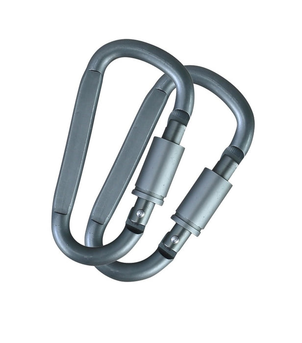 Gunmetal Grey Locking Carabiners Pair - 8mm