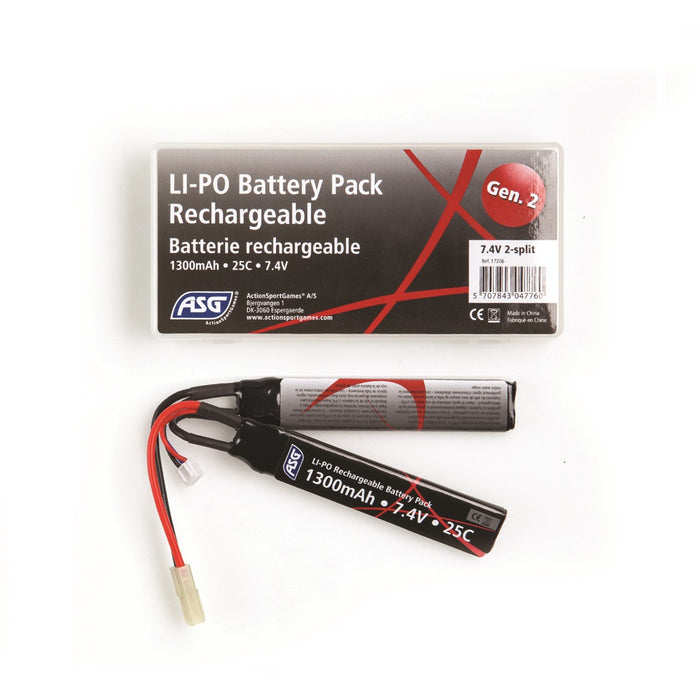 ASG 7.4V 1300mAh 25C LIPO Battery - Sticks