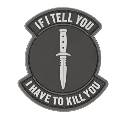 3D "If I Tell You" Patch - Grey/Black