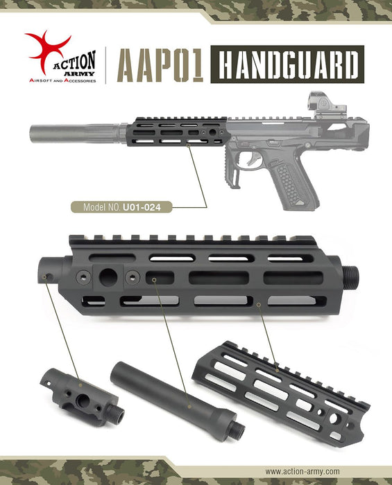 Action Army AAP01 M-LOK Rail Handguard - Black