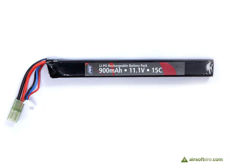 ASG 11.1V 900mAh 15C LIPO Battery - EVO 3 & Buffer Tubes