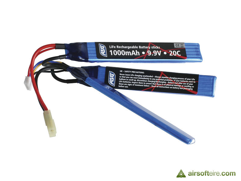 ASG 9.9V 1000mAh 20C LiFe Battery - Sticks