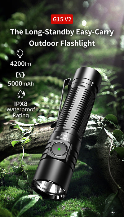 Klarus G15 V2 Compact Flashlight & Battery - 4200LM