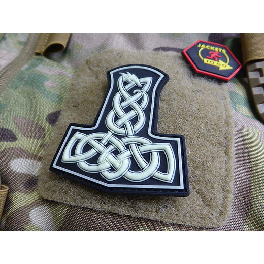 JTG 3D Dragon Thors Hammer Patch - Glow in the dark